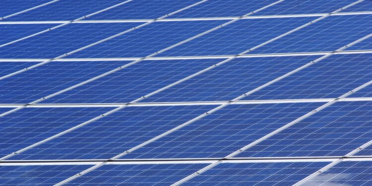 Close-up view of solar panels outdoors capturing renewable energy efficiently.