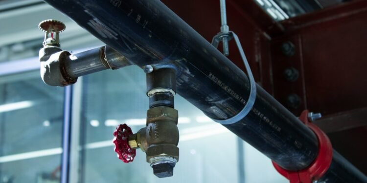 a couple of pipes connected to a building