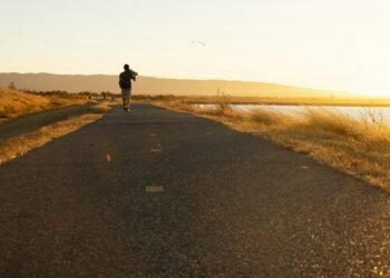 empty road runner early morning