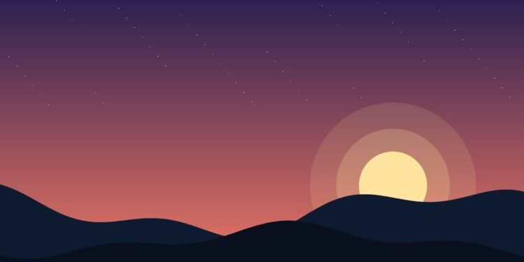 Sunrise over quiet hills, Positive Phil