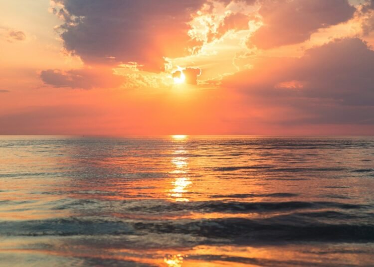 Sunrise Ocean Horizon photo