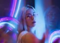 Neon Lights Portrait photo