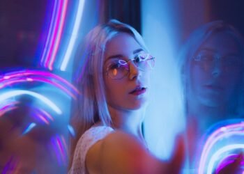 Neon Lights Portrait photo
