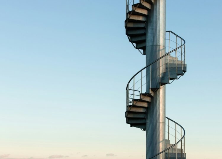 Surreal Floating Staircase Sky photo