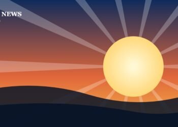 Sunrise over hills, a picture of hope and new starts