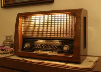 vintage radio warm light